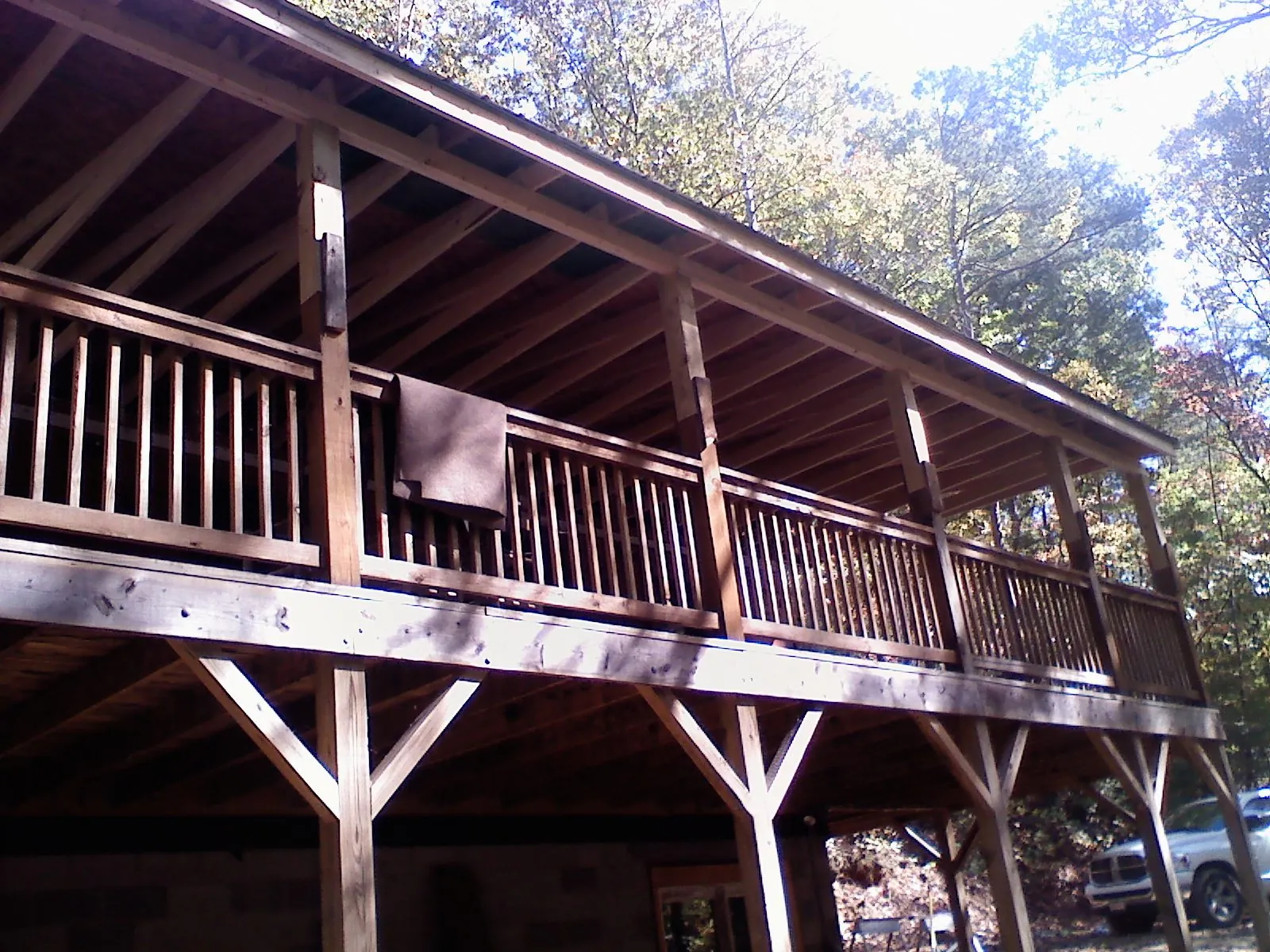 Timber framing under a new elevated porch and deck — Roof Leak Repair in Sachse by Roofing Brothers